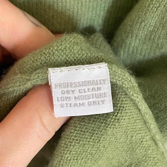 Charter Club 2 Ply 100% Cashmere Women's Green Sweater Shirt Soft Comfy Summer - Picture 13 of 14
